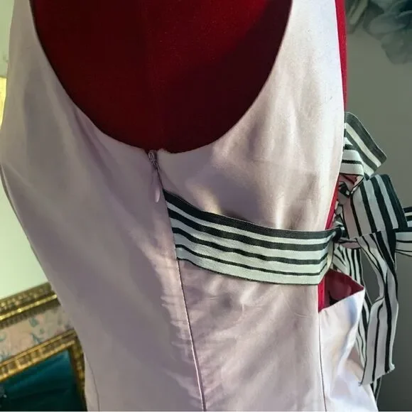 TARA JARMON PINK SILK MIDI DRESS - Picture 8 of 13